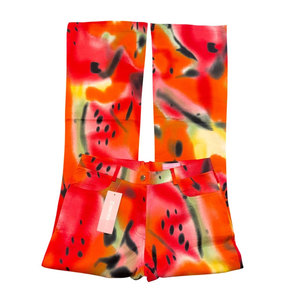Brother Fashion Watermelon Print Pants Euro Y2K Roberto Cavalli Inspired XL